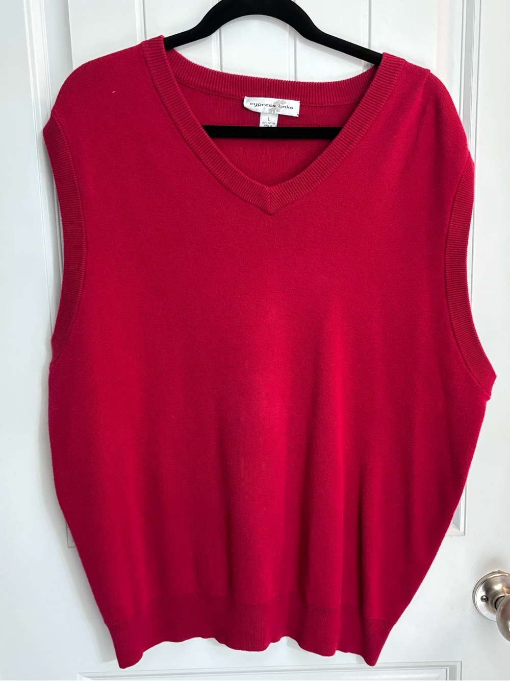 Men's Red V-Neck Sweater Vest